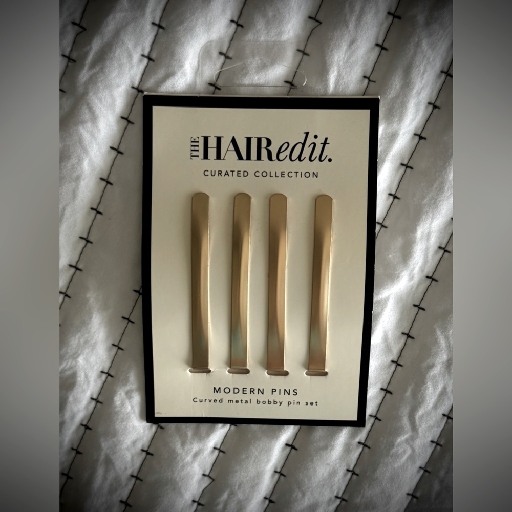 NIP✨The Hair Edit Gold Modern Brushed Gold Bobby Pin Set